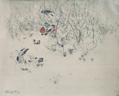 Szwecja, XIX/XX w. (1860 - 1939), Sikorki w zimie, 1891 r., Bruno Liljefors