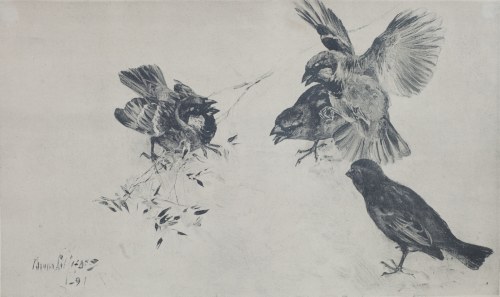 Szwecja, XIX/XX w. (1860 - 1939), Kłótnia na trawniku, 1891 r., Bruno Liljefors