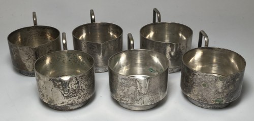 zestaw 6 filiżanek srebrnych, Imago Artis, Kraków, 1963-1986, PRL
