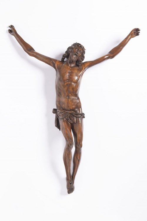 około 1620, Chrystus przybity do krzyża z wyciągniętymi rękami i skrzyżowanymi stopami, Georg Petel