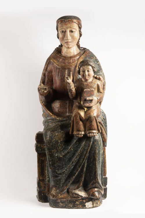 południowe Niemcy, około 1400 r., Siedząca Maria z dzieckiem, południowe Niemcy, około 1400 r., Siedząca Maria Z Dzieckiem