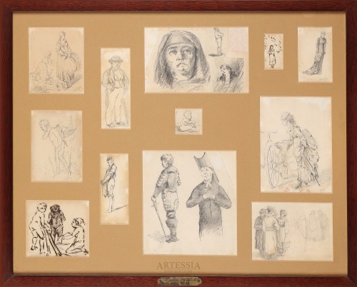 12 rysunków we wspólnej oprawie, l. 80. XIX w., Stanisław Szembek
