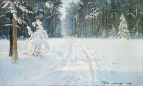 Pejzaż zimowy z drogą, 1958, Wawrzyniec Chorembalski