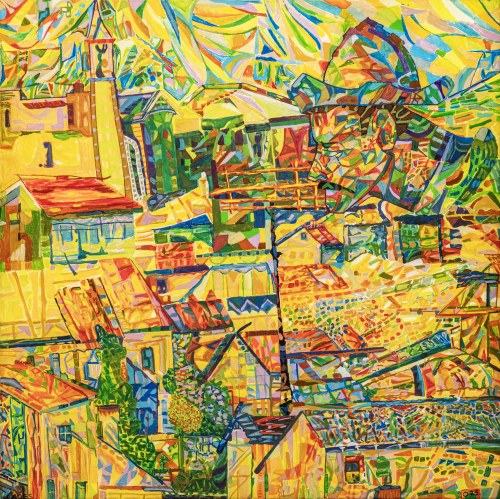 Miasto Gardanne z portretem graczy wg Paula Cezanne, 2023, Marek Krauss