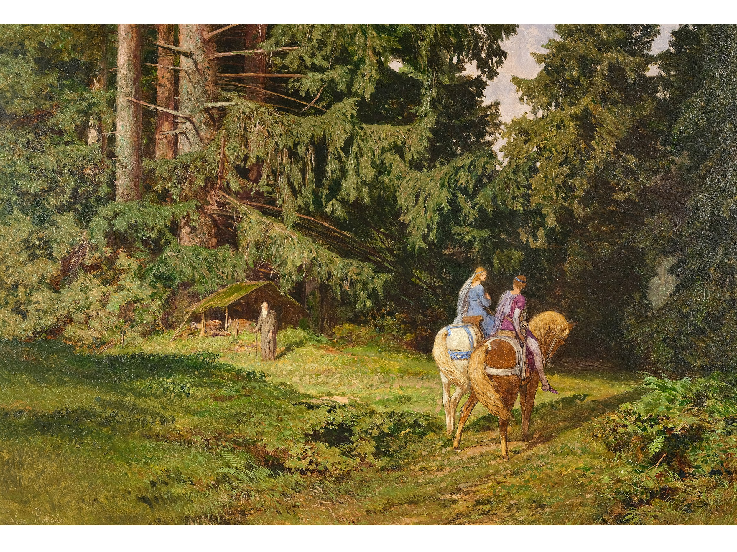 Leopold Rothaug, Vienna 1868 - 1959 Vienna, Lovers in the forest ...