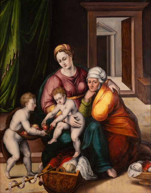 Madonna z Dzieciątkiem, Święta Anna i Święty Jan, "Madonna della gatta", Giulio Romano