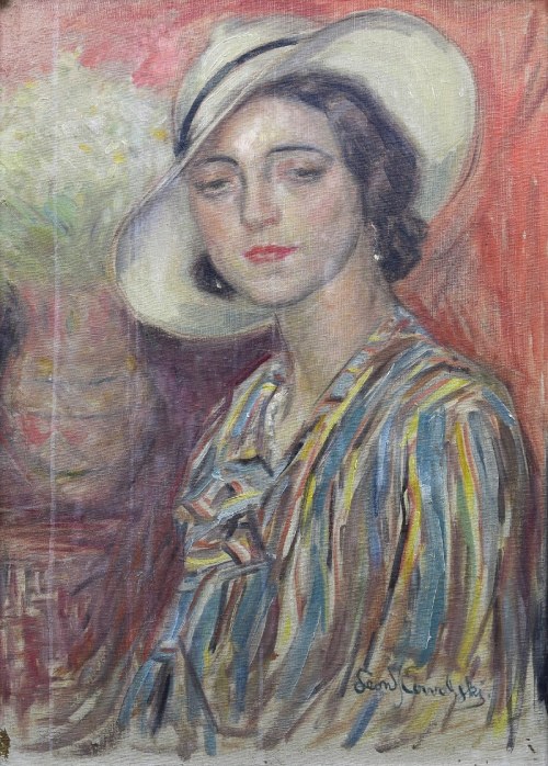 Portret kobiety w kapeluszu, Leon Kowalski