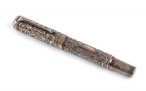 18K nib, Aurora: Sterling Silver Fountain Pen