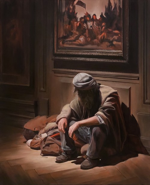Waiting room. Man with the red kerchief, 2023, Surowiec Łukasz