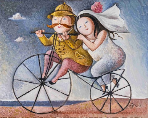 Para młoda na bicyklu, 2019, Agnieszka Korczak-Ostrowska