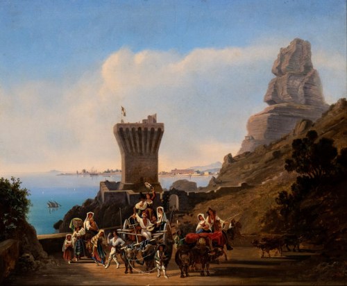 widok Terraciny z pielgrzymami, Theodor Emil Richter