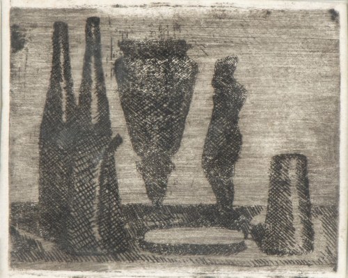 Still life with figurine, 1922..., Giorgio Morandi