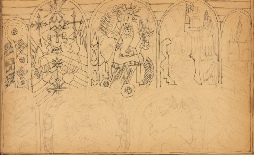 Sketch for wall decor, Fortunato Depero