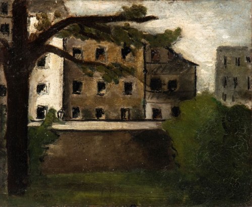 Case con albero, Mario Sironi