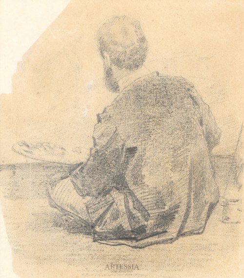 Autoportret odwrócony z paletą , ok. 1853-54, Henryk Rodakowski