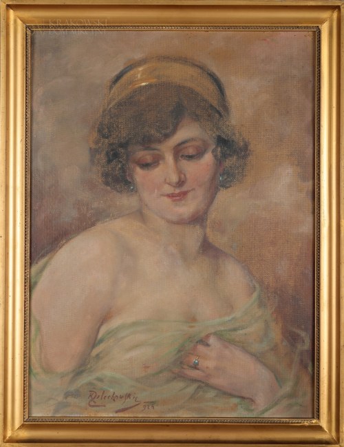 "Portret kobiety w jedwabnej opasce", Kasper Żelechowski