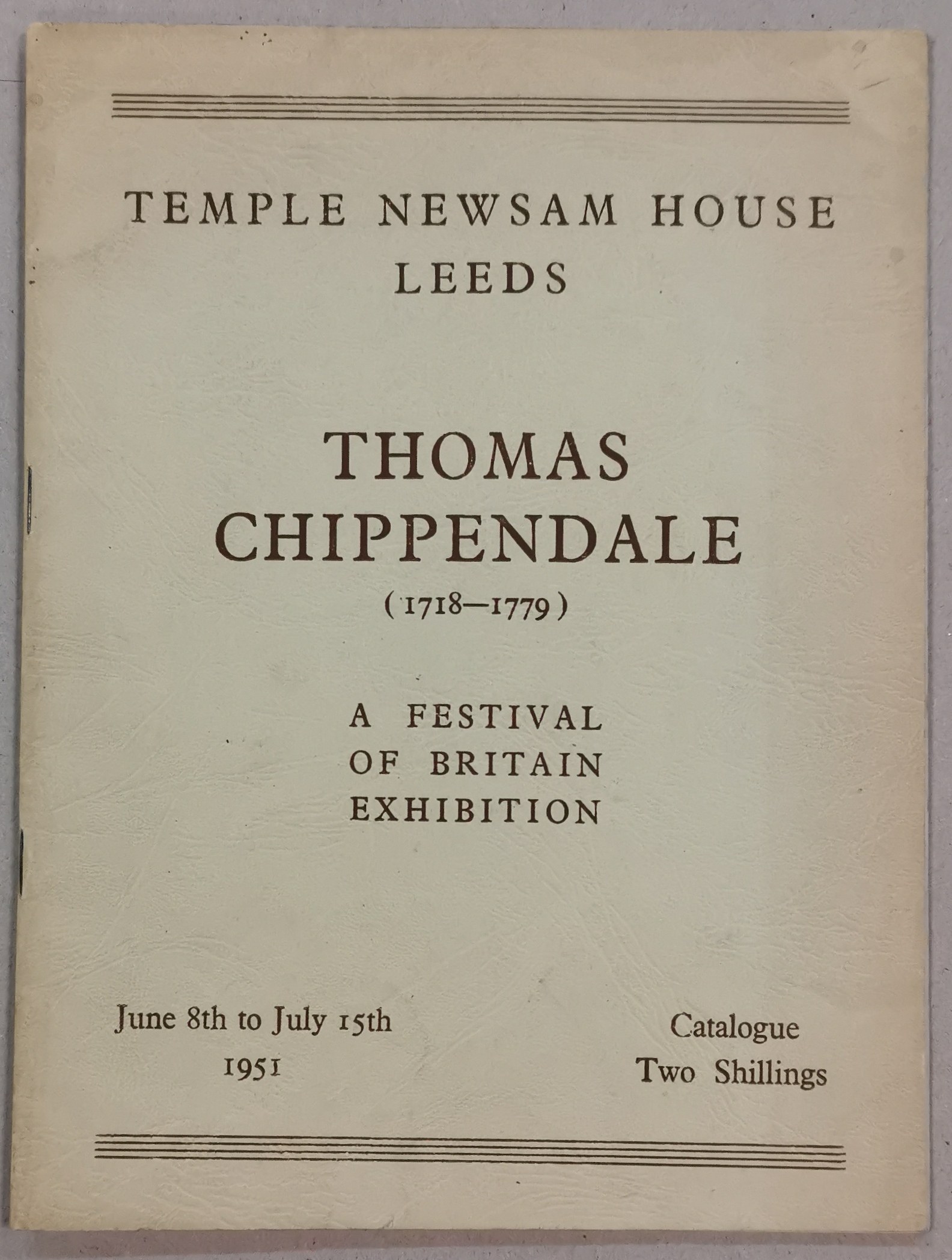 Chippendale Thomas. Katalog wystawy, 1951, meble Aukcja