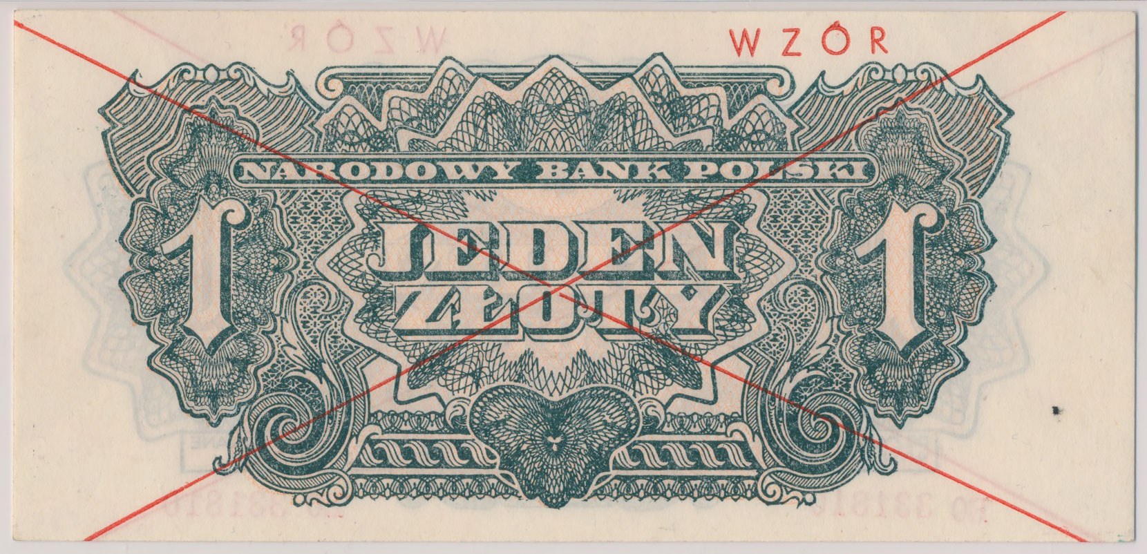 1 złoty 1944 ...owym - z nadrukiem WZÓR