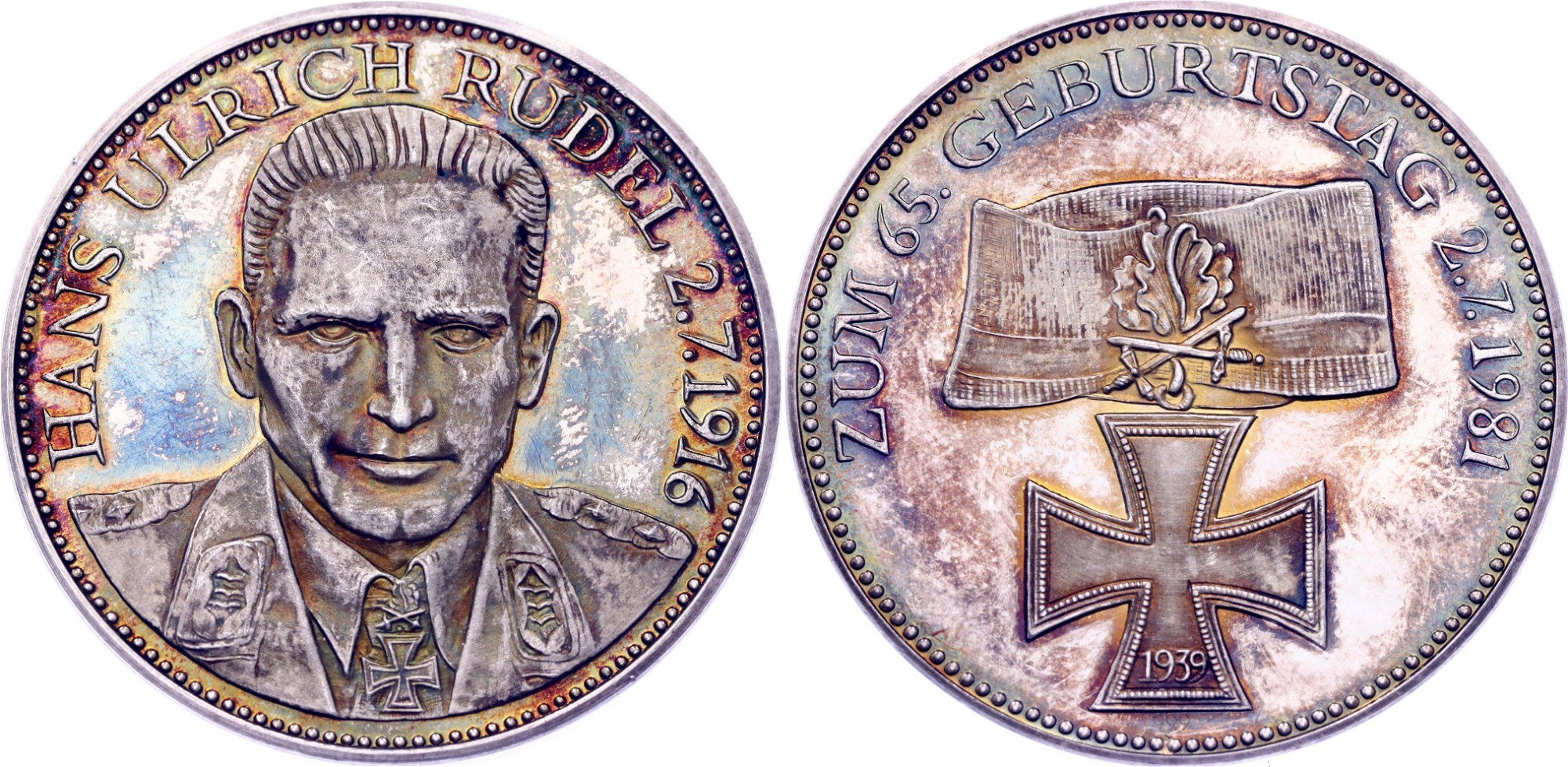 Germany - Third Reich Silver Medal Hans Ulrich Rudel 1916 - 1981