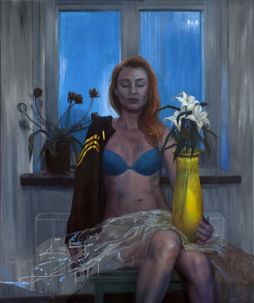 "Autoportret z kwiatami", 2015, Joanna Kaucz