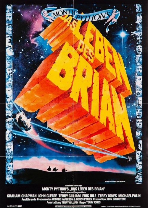 lata 80. XX w. (plakat niemiecki) Das Leben des Brian/Life of Brian, Monthy Python