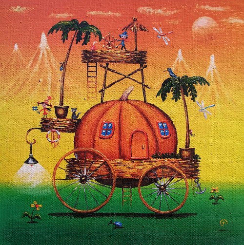Pumpkin house, inkografia, 2019, Oleg Litvinenko
