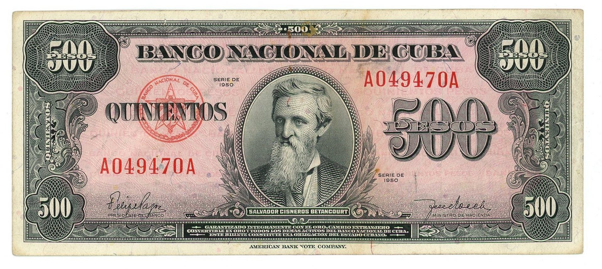 Cuba 500 Pesos 1950 - Online auction / Online bidding - Price - OneBid