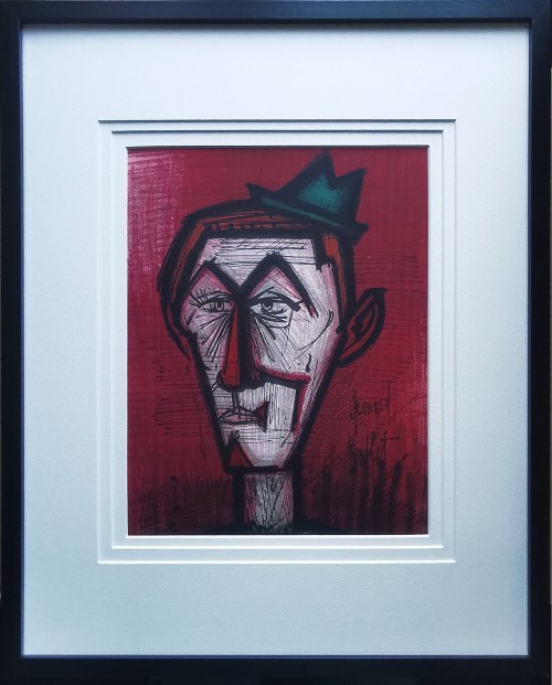 The Clown on a red background, 1967, Bernard Buffet