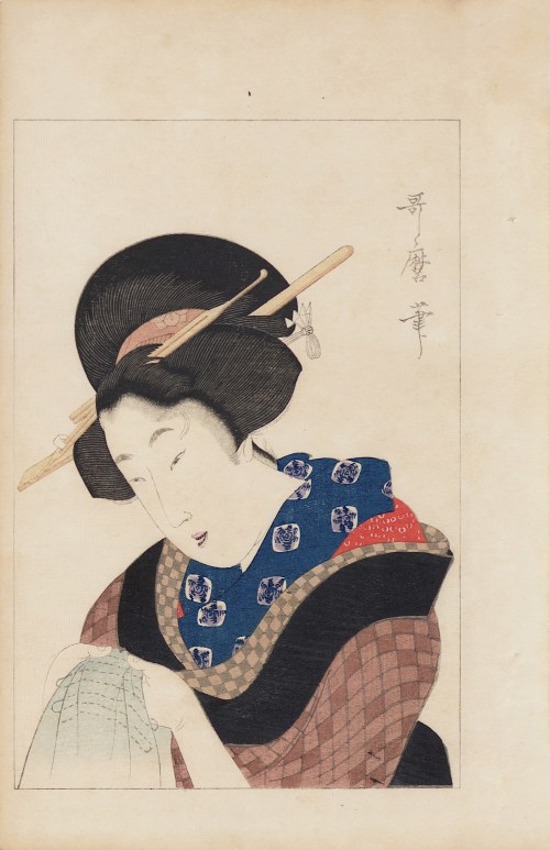 Dziewczyna wg Utamaro, Tokio, 1891, Watanabe Seitei