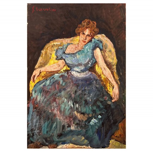 Elegancki portret kobiety, NIEZNANY SYGNATUR