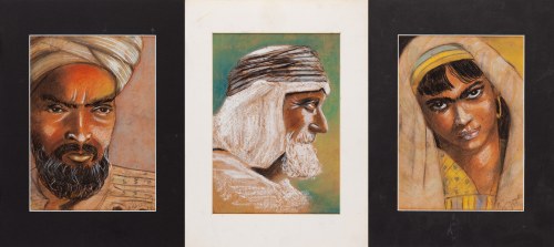 Zestaw portretów orientalnych, 1946, A. Jaworska