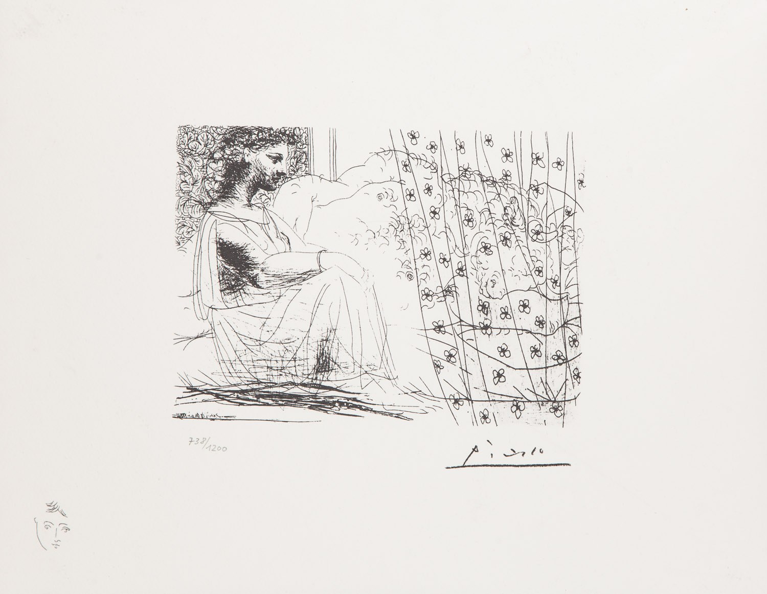 Vintage 1961 Pablo Picasso Minotaur and Three Muses Art Print