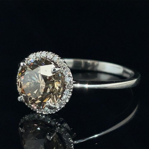 40 GR Z JASNYM DIAMENTEM 2,06 CT + - RNG21211, PIERŚCIONEK Z BIAŁEGO ZŁOTA 2