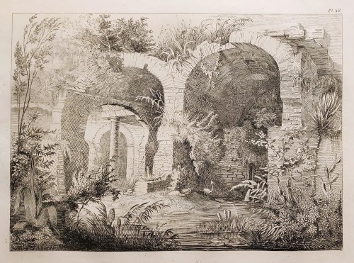 Ruins from the baths of Cicero's Villa Formiana at Mola di Gaeta, Pl. 49, 1856, Carl Merkel