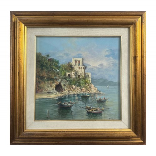 Spojrzenie na morze z łodziami - G. Masini, Girolamo Masini
