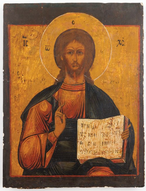 CHRYSTUS PANTOKRATOR, Rosja, XIX w., Ikona
