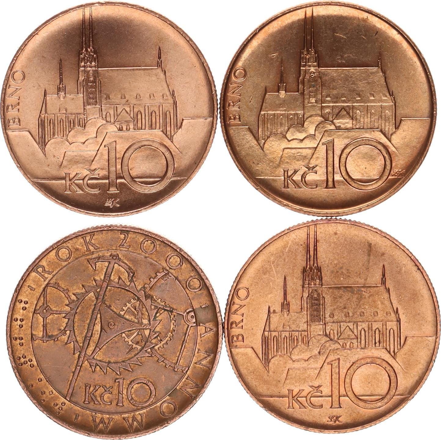 Czech Republic (1993-), 10 CZK 1993, 2000 (Milenium), 2017, 2018 4 pcs -  Online auction / Online bidding - Price - OneBid