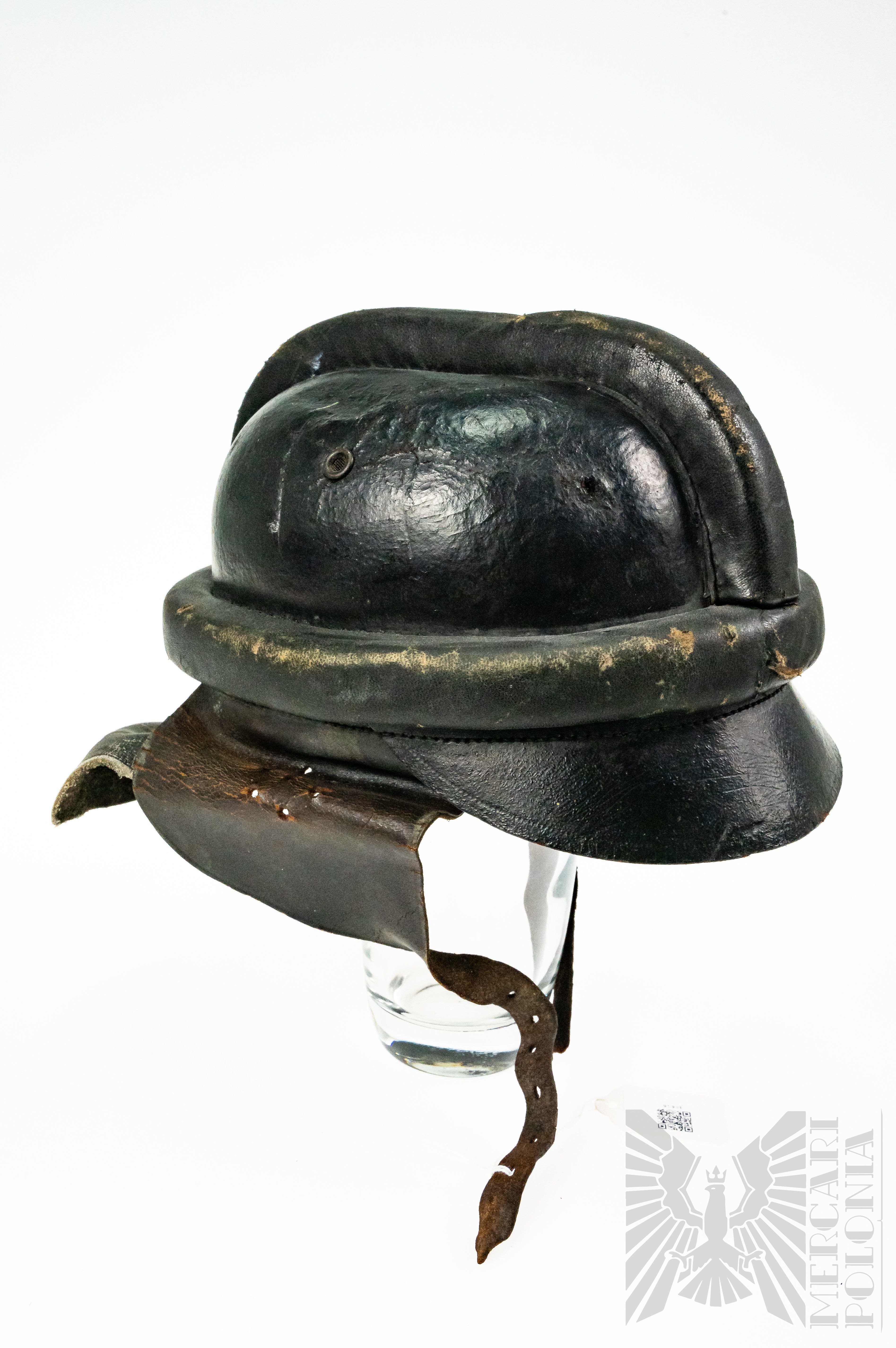 german tanker motorcycle helmet Original Imperial WWI Panzer Lederschutzhelm Leather Crash * Nickel Plated Rolled Tubular Steel Rivets ww2 motorcycle helmet | |