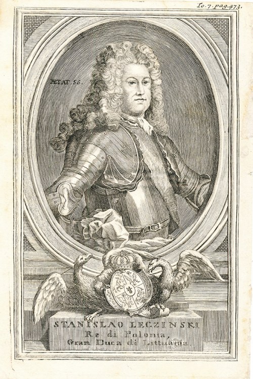 rytował; LAURENT CARS (1699-1771), autor wzoru graficznego; JEAN-BAPTISTE VAN LOO (1684-1745), autor pierwowzoru malarskiego, STANISŁAW LESZCZYŃSKI, 1739, Felicita Sartori