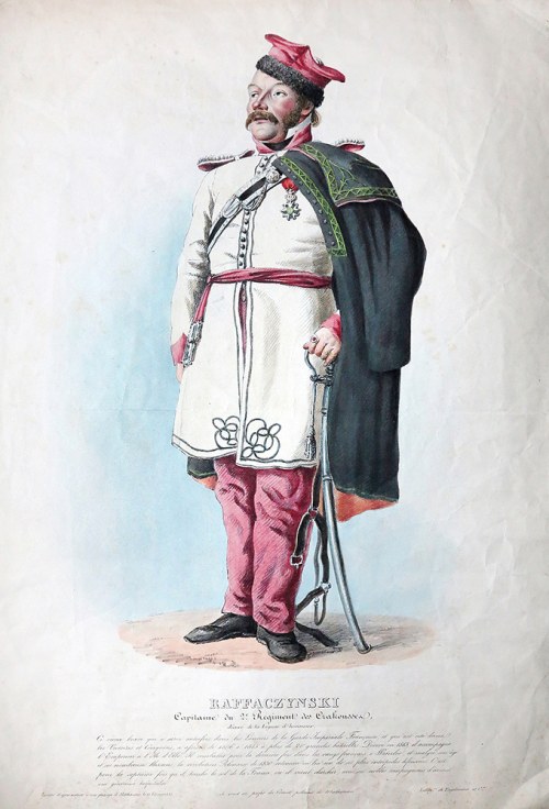 litograf, RAFFACZYNSKI, Capitaine du 2e Regiment des Crakousses, po 1832, Godefroy Engelmann