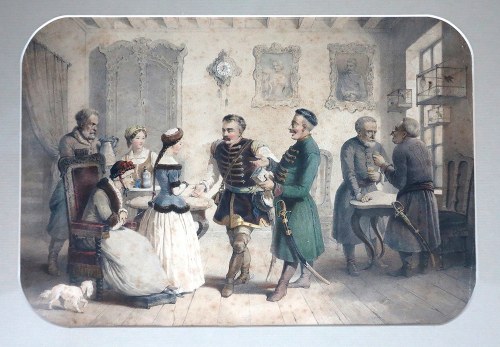 autor pierwowzoru; JULES DAVID (1808-1892), litografował, OBRAZY Z PAMIĘTNIKÓW J. C. PASKA, Antoni Zaleski
