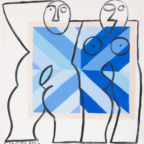 Podwójny akt z niebieską abstrakcją, 2002, Andrzej Folfas