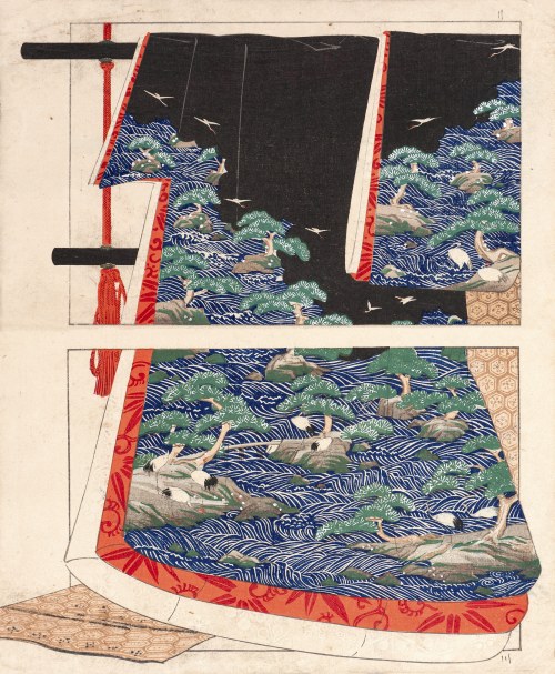 Watanabe Takijirō, Kimono w żurawie, Tokio, 1901, Sawa Kyukou