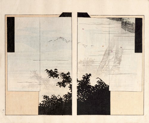 Watanabe Takijirō, Kimono z motywem pejzażu, Tokio, 1901, Sawa Kyukou