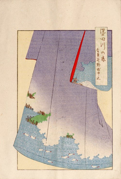 Watanabe Takijirō, Kimono z pejzażem, Tokio, 1901, Shobei Kitajima