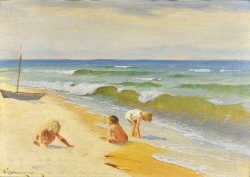Dzieci na plaży, Malarz Nierozpoznany