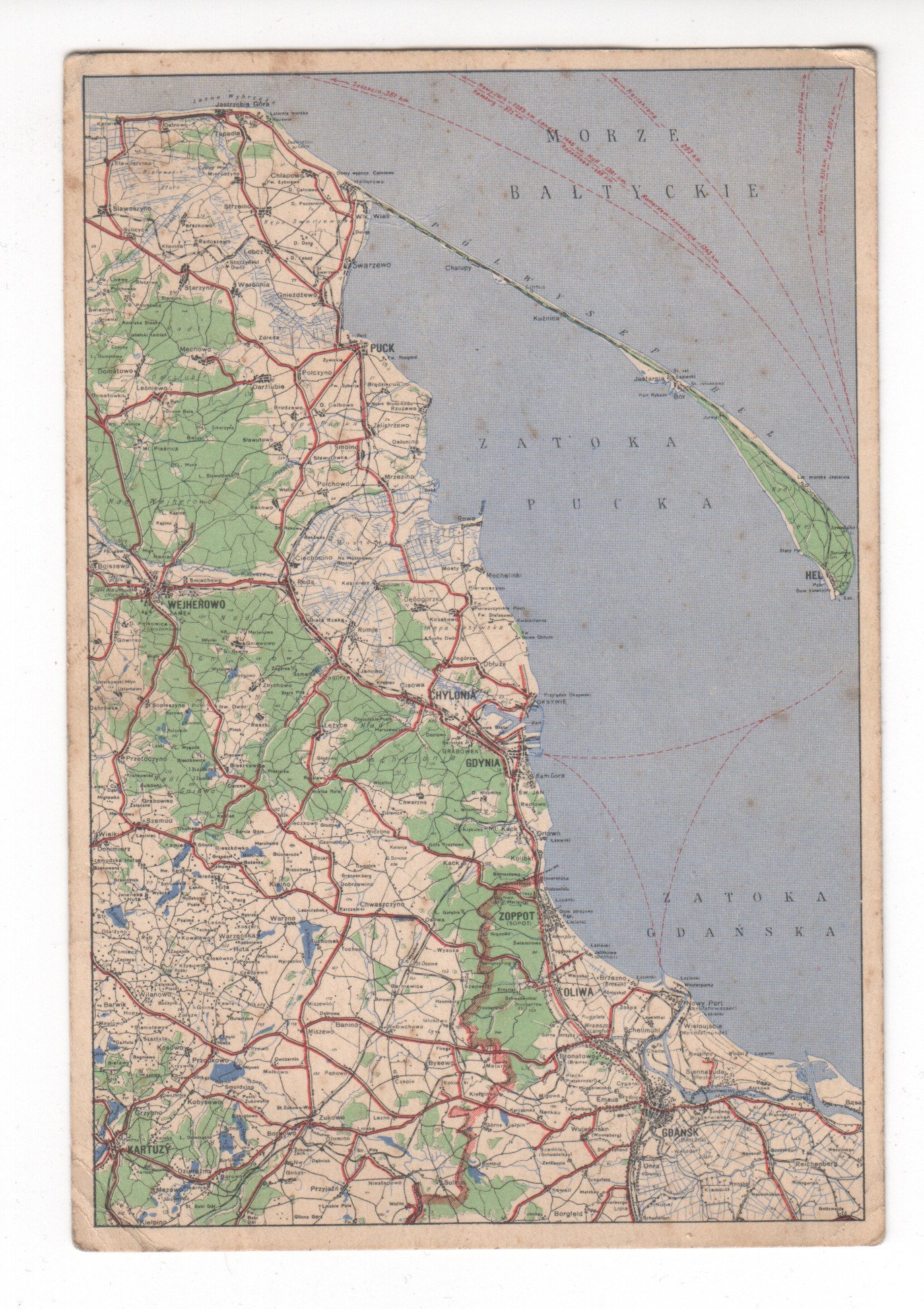 II Rzeczpospolita Mapa Wybrzeża Polskiego, Gdynia - Aukcja internetowa ...