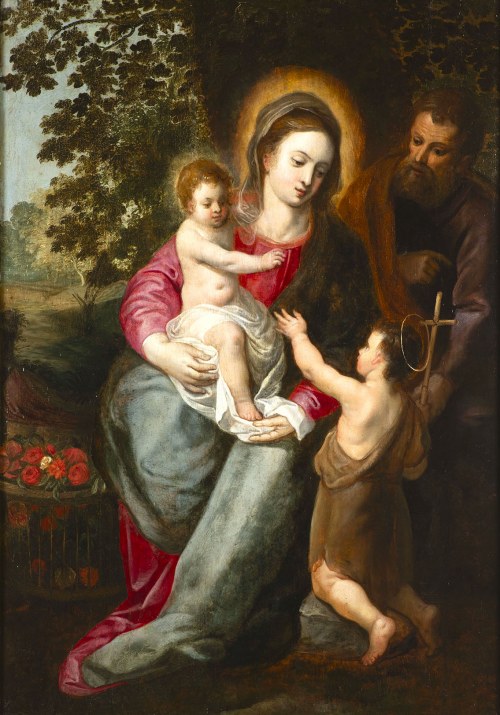 Hendrick van Balen (ok. 1573-1632) Maryja z Dzieciątkiem, Święty Jan Chrzciciel jako Dzieciątko i Święty Józef., Hendrick van Balen