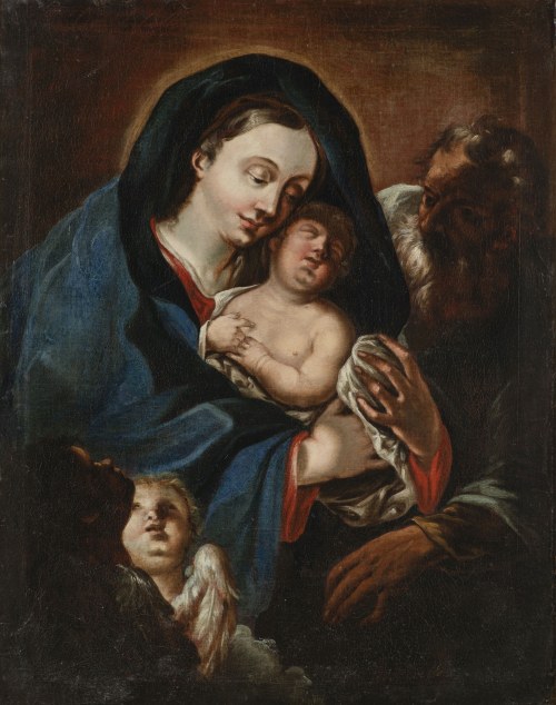 przypisywany, Paul Troger (1698-1762), przypisywany Święta Rodzina z dwoma aniołami, Paul Troger