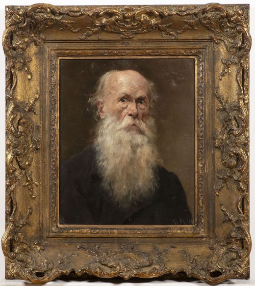 Gustáv Mallý 1879-1952, Portret starszego mężczyzny z brodą, Gustáv Mallý